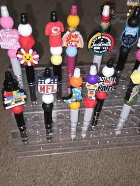 Bag/ tumbler tags, custom pens and supplies.